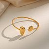 304 Stainless Steel Teardrop Cuff Bangles for women LP8428-1-3