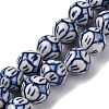 Handmade Blue and White Porcelain Beads Strands PORC-I027-03A-1