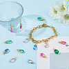 80Pcs 8 Colors Glass Pendants PALLOY-DC00017-5