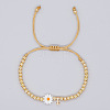 Golden Tone Daisy Braided Bead Bracelets WY1454-9-1