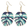 Leaf Alloy Enamel Dangle Earrings EJEW-JE06184-4