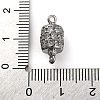 Brass Micro Pave Clear Cubic Zirconia Hollow Column Connector Charms KK-A230-05F-P-3