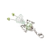 Trumpet Flower Angel Acrylic & Glass Pearl Pendant Decorations HJEW-JM03329-02-5
