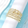 6Pcs 6 Styles Electroplate Non-magnetic Synthetic Hematite Stretch Bracelets BJEW-JB11024-3