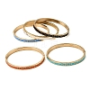 304 Stainless Steel Enamel Hinged Bangles BJEW-D408-43G-2