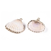 Electroplate Natural Shell Pendants SSHEL-Q100-14KCG-2