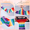 Rainbow Stripe Cotton Long Oversleeves for Clothing Protector AJEW-WH0009-20-6