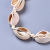 Adjustable Cowrie Shell Beaded Necklaces NJEW-JN02400-02-3