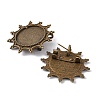 Flat Round Tibetan Style Brooch Cabochon Settings TIBE-S199-AB-NR-3