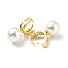 Plastic Pearl Dangle Stud Earrings with Clear Cubic Zirconia X-EJEW-A070-18G-2