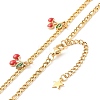 Dainty Heart & Cherry Alloy Enamel Pendant Necklaces Set for Teen Girl Women NJEW-JN03757-8