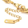 304 Stainless Steel Wheat Chain Bracelets for Women BJEW-G707-01G-3