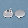 304 Stainless Steel Pendant Cabochon Settings STAS-F191-14S-C-2