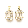 Rack Plating Brass Cubic Zirconia Charms KK-M079-02G-1