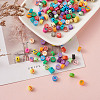 Handmade Polymer Clay Flat Round with Capital Letter Beads CLAY-CW0001-01-21