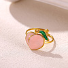 304 Stainless Steel Enamel Cuff Open Rings for Women WG4798C-01-2