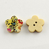 2-Hole Printed Wooden Buttons BUTT-R031-239-2