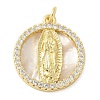 Brass Micro Pave Cubic Zirconia Pendants KK-K298-29C-G-1