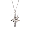 Star Alloy Cable Chain Pendant Necklaces for Women NJEW-JN05039-1