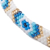 Adjustable Glass Seed Beads Eye Braided Bead Bracelets BJEW-MZ00092-4