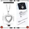 1Pc Stainless Steel Heart Pendant Urn Ashes Necklaces NJEW-CN0001-17P-2