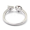 Anti-Tarnish Adjustable Rhodium Plated 925 Sterling Silver Cuff Finger Ring Components STER-I016-042P-3