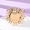 Alloy & Iron Cuff Bangles for Women BJEW-F501-01B-KCG-1