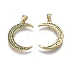 Brass Micro Pave Cubic Zirconia Pendants ZIRC-A011-15B-G-2