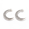 Tibetan Style Alloy Hollow Moon  2-Loop Link Pendants TIBEP-5312-AS-LF-2