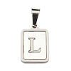 304 Stainless Steel Pave Natural White Shell Pendants STAS-S130-03P-L-1