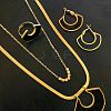 304 Stainless Steel & Acrylic Pendant Necklaces & Hoop Earrings & Rings Sets FS-WGD4BAB-04-3
