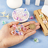 64Pcs 8 Colors UV Plating Rainbow Iridescent Acrylic Beads OACR-TA0001-20-5