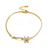 Brass Micro Pave Clear Cubic Zirconia Link Bracelets BJEW-U020-18G-4