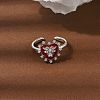 Brass Micro Pave Cubic Zirconia Cuff Open Rings for Women RJEW-B160-09P-1