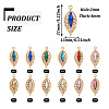 24Pcs 12 Colors KC Gold Plated Alloy Pendants FIND-TA0003-71-3