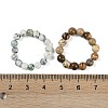 Round Natural & Synthetic Gemstone Beads Stretch Rings for Unisex G-C140-04-3