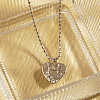 Non-Tarnish Stainless Steel Ball Chain Heart Pendant Necklace for Women BU5981-2-1