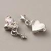Heart with Star Zinc Alloy Rhinestone Cabochons FIND-WH0150-83P-2