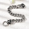 304 Stainless Steel Cuban Link Chains Bracelets for Unisex BJEW-A092-06A-P-2