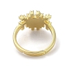 Golden Brass Pave Cubic Zirconia Adjustable Rings RJEW-M170-05G-01-3