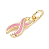 Brass Enamel Charms KK-Q028-30G-02-2