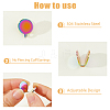 10Pcs 5 Colors 304 Stainless Steel Cuff Earrings EJEW-HS0001-34A-4
