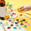 BENECREAT 24Pcs 24 Colors Felt Wine Glass Charms AJEW-BC0004-19-3