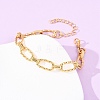 304 Stainless Steel Twisted Oval Link Chain Bracelets for Women BJEW-F536-05G-5