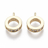 Brass Micro Pave Clear Cubic Zirconia Tube Bails KK-S348-486-NF-1