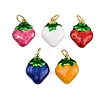 Brass Enamel Fruit Pendants KK-I377-04G-A-1