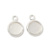 Flat Round Brass Pendant Cabochon Settings KK-K414-14A-S-1