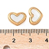 304 Stainless Steel Pave Natural Shell Cabochons Ion Plating(IP) STAS-H230-66G-3