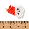 Christmas 304 Stainless Steel & Glass Cylinder Seed Beads Pendnats PALLOY-MZ01443-3