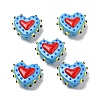 Baking Paint Glass Bumpy Beads Heart X-LAMP-V001-07B-1